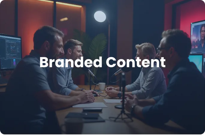 Old service category card “Branded Content” over a stock photograph.