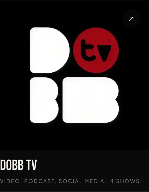 Channel tile: Dobb TV — video, podcast, social media, 4 shows.